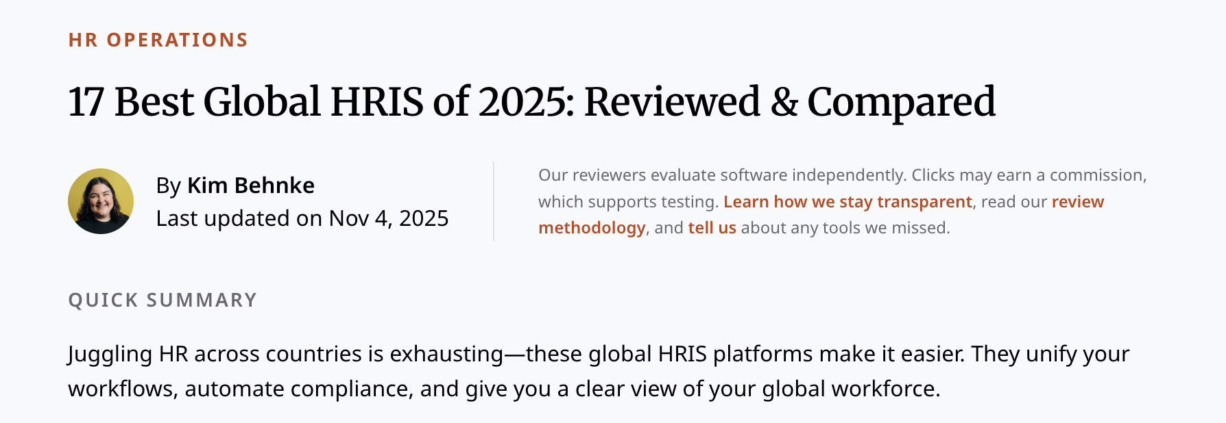 17 Best Global HRIS of 2025: Reviewed & Compared — People Managing People
