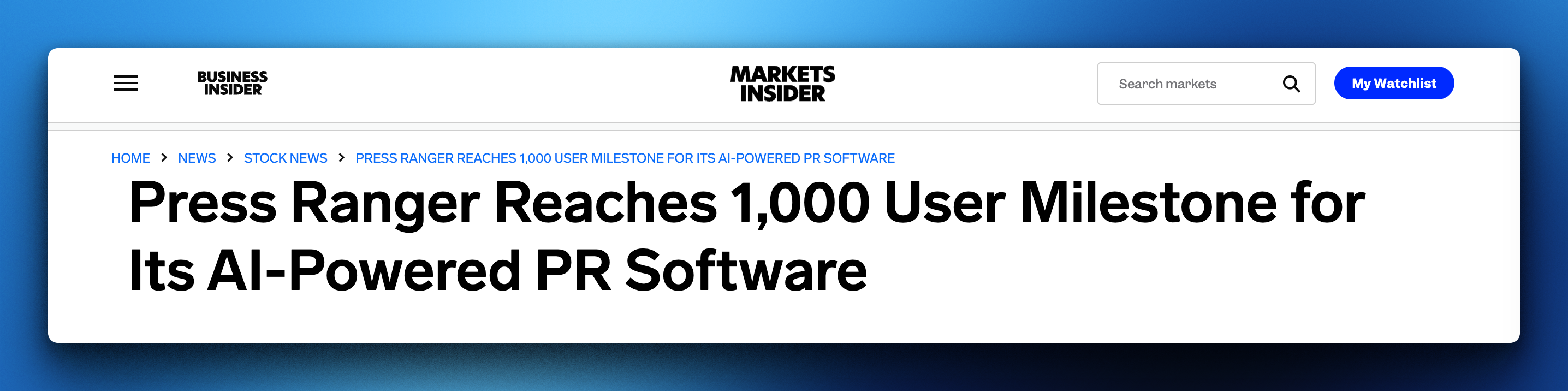 Example headline on Business Insider