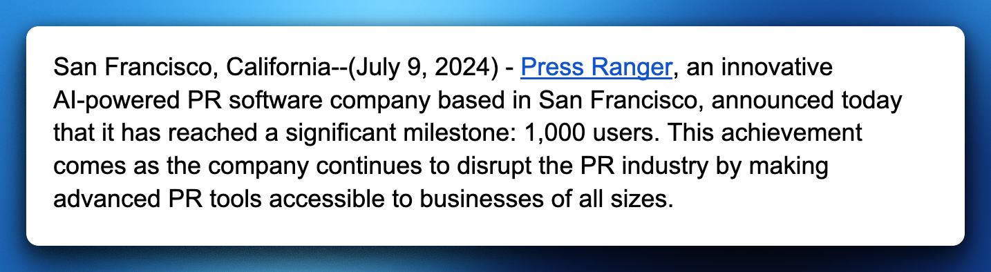 Example lead paragraph